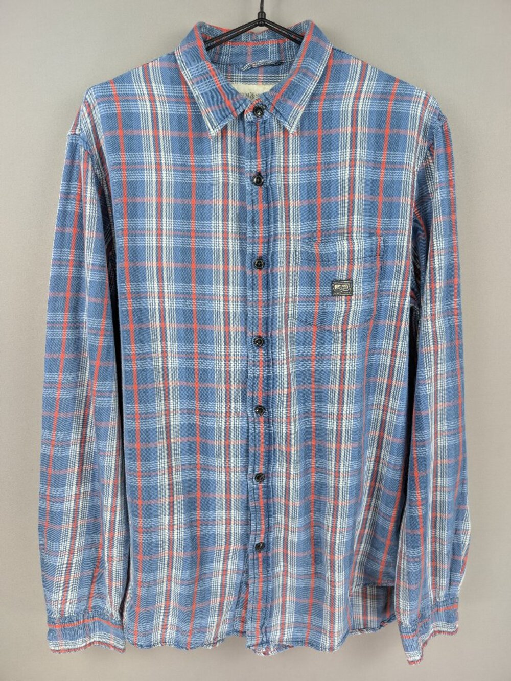 Denim & Supply Ralph Lauren Men's L Blue Red Plaid L/S Button Down Shirt